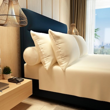 BAMBOO FLAT SHEET CREAM COLOUR 300TC  (260x280cm)