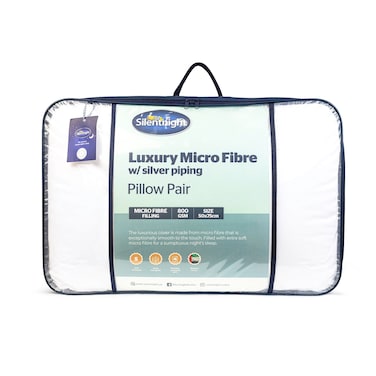 Silentnight Luxury Micro Fibre Pillow w/ Silver Piping (800GSM)