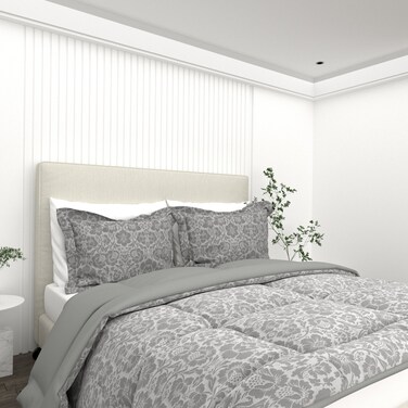 Zahra Grey Comforter - 3pc Set (230x220cm)