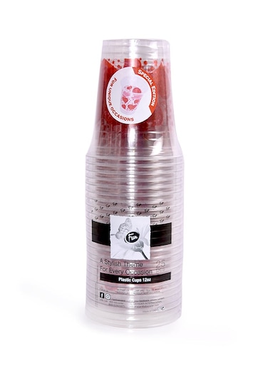 25-Piece Valentine Disposable Cup Red/Clear