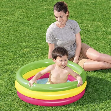 HEXAR&reg; Round Inflatable Swimming Pool Kiddie Pool Blow Up Swimming Pool for Kids Toddler Bathing Tub Portable &amp; Foldable (86x25 CM)