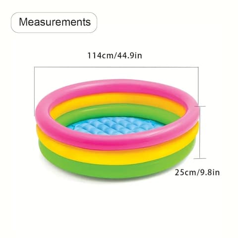 HEXAR&reg; Round Inflatable Swimming Pool Kiddie Pool Blow Up Swimming Pool for Kids Toddler Bathing Tub Portable &amp; Foldable (114x25 CM)