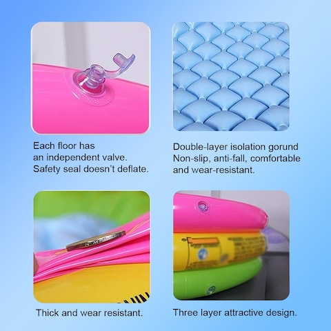 HEXAR&reg; Round Inflatable Swimming Pool Kiddie Pool Blow Up Swimming Pool for Kids Toddler Bathing Tub Portable &amp; Foldable (114x25 CM)