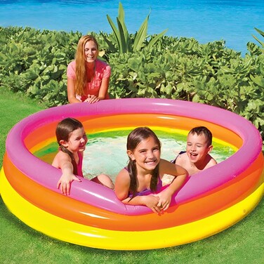 HEXAR&reg; Round Inflatable Swimming Pool Kiddie Pool Blow Up Swimming Pool for Kids Toddler Bathing Tub Portable &amp; Foldable (147x33 CM)