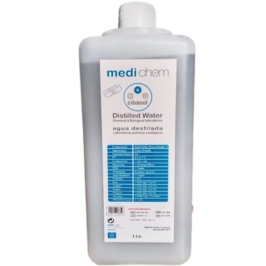 medi-chem cibasol Distilled Water 1 L (High Purity Water - Grade 1)