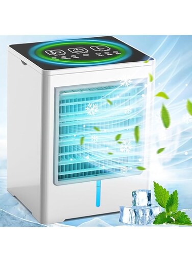 Azonee Portable Air Conditioner, 3 Speeds Personal Evaporative Air Cooler with 1-6H Timer, Mini Air Conditioner Touch Screen, Quiet Portable AC Unit Fan for Office Desk Home Bedroom Camping Car