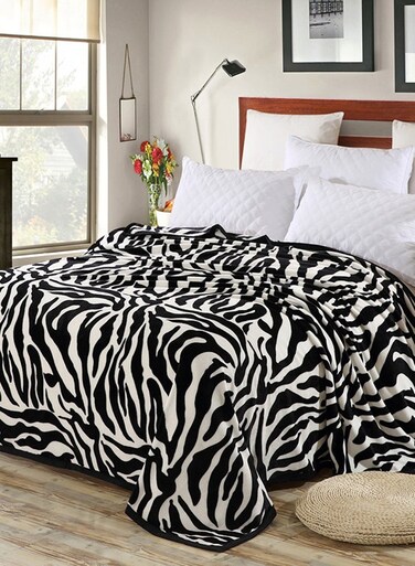 Warm Comfy Bed Blanket Cotton Black 200x230cm