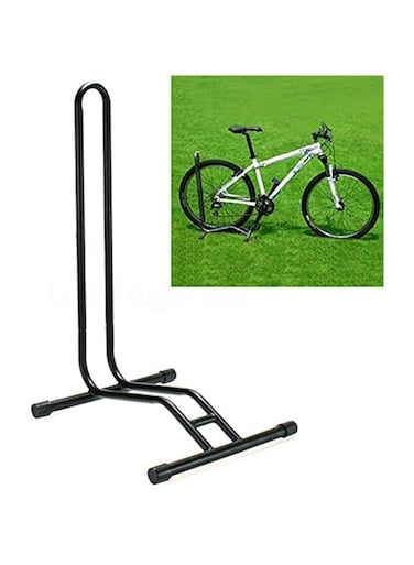 SKEIDO Heavy L-Type Bicycle Coated Steel Display Floor Rack Mountain Bike Rack Parking Holder Bike Repair Stand Accessories(Black)