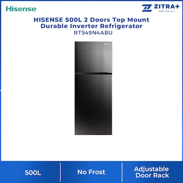 HISENSE 500L 2 Doors Top Mount Durable Inverter Refrigerator RT549N4ABU