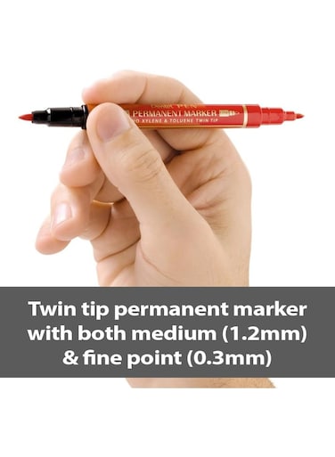 Pentel Twin Tip Permanent Markers Blue 2 Pack