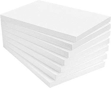CRAFT MAGIC 7-Pack Large Rectangle Foam Blocks &ndash; 1 Inch Thick EPS Polystyrene Sheets for Sculpting, Modelling, School Crafts and DIY Art (17 &times; 11 in)