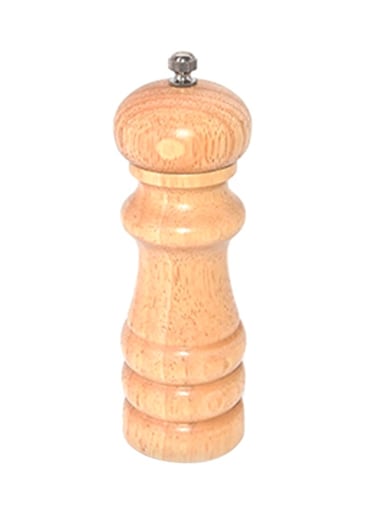 Wooden Pepper Mill Beige &ndash; 6.75 Inch Manual Grinder for Fresh Spices