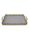 Rectangle Serving Tray with Handle &ndash; Small, Grey/Gold, Elegant &amp; Functional Design
