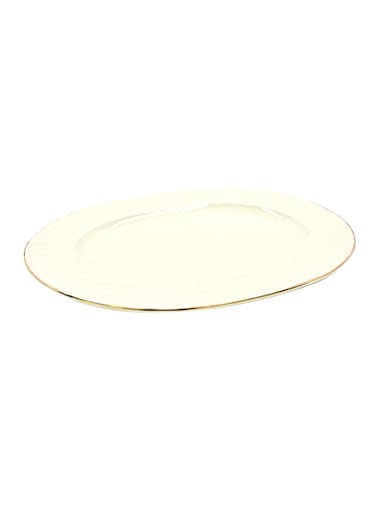 Qualitier Oval Platter &ndash; Gold/White, 34 cm Serveware