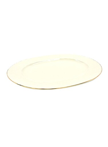 Qualitier Oval Platter &ndash; Gold/White, 34 cm Serveware