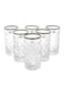 6-Piece Glass Set – Clear with Silver Accents, Dimensions 24x30x8 cm, Elegant & Durable