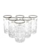 6-Piece Glass Set – Clear with Silver Accents, 24 x 30 x 8 cm