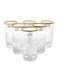 6-Piece Glass Set – Clear with Gold Trim, 24 x 30 x 8 cm Elegant Look