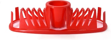 KITCHEN SOUQ Plate Rack with Cutlery Holder – Red, Compact Design