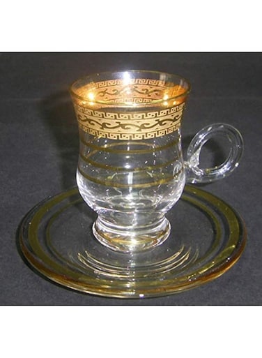 12 Pieces Tea Cups and Saucer Set – Elegant D Cor Design, Perfect for Tea Time