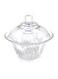 Clear Sugar Bowl with Cover – 14x14x9 cm, Elegant Storage for Sugar, Spices & Condiments