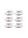 Auratic 12-Piece Bone China Tea Cup &amp; Saucer Set &ndash; White Cappuccino &amp; Coffee Cups