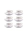 Auratic 12-Piece Bone China Tea Cup &amp; Saucer Set &ndash; White Cappuccino &amp; Coffee Cups