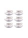 Auratic 12-Piece Bone China Tea Cup &amp; Saucer Set &ndash; White Cappuccino &amp; Coffee Cups