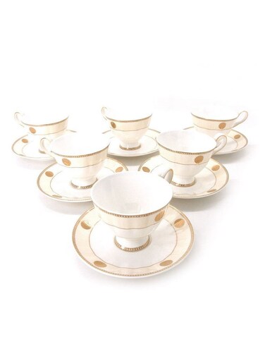 Tea Cup and Saucer Set – 12 Pieces, Elegant & Durable