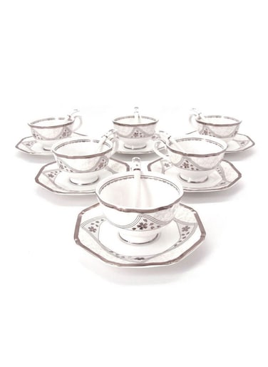18-Piece Tea Cup, Saucer &amp; Spoon Set &ndash; Elegant &amp; Complete for 6 Guests
