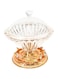 Decorative Date Bowl Clear/Golden – 19x19x15 cm, Elegant Home Décor Piece