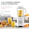 Nikai 3 In 1 Blender With 1.5 Ltr Liquid Jar, 1 Coffee Grinder, 1 Meat Mincer, 2 Speeds, Stainless Blades, Unbreakable Jar, For Dry &amp; Wet Fine Grinding, Mixing &amp; Juicing 1.5L 600W NB1900NA1 White