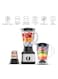 Nikai 3 In 1 Blender With Power, Stainless Steel Blades, Multifunctional Grinder, Glass &amp; Plastic Jugs, 5 Speeds + Pulse, Dry And Wet Fine Grinding, Mixing &amp; Juicing 500W NB3900GEB Black/Clear/Silver