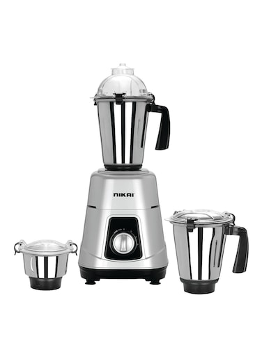 NIKAI 3-In-1 Blender &ndash; 900W Heavy Duty Motor, 1.5L, 1L &amp; 400ml Stainless Steel Jars, 3 Speeds With Pulse, Durable ABS Body, Made In India - NB984A 1.5 L 900 kW NB984A Silver