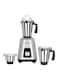 NIKAI 3-In-1 Blender &ndash; 900W Heavy Duty Motor, 1.5L, 1L &amp; 400ml Stainless Steel Jars, 3 Speeds With Pulse, Durable ABS Body, Made In India - NB984A 1.5 L 900 kW NB984A Silver