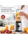 NIKAI 300W Smoothie Maker, 600ml Capacity, Powerful Motor For Smooth Blending, Stainless Steel Blades, BPA-Free Tritan Bottles With Lids, Compact Design, 600ml 300 W NB202ST Silver/Black