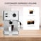 Nikai Coffee Machine For Making Espresso, Cappuccino And Latte - Stainless Steel Coffee Machine With 2-Cup Filter, Pre-Heating System And High-Pressure Frothing, 1.5L 1050W NEM230A Silver