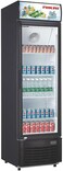 Nikai 400L Single Door Chiller Fridge Commercial , No Frost Chiller, Tropical Compressor, 
Digital Controls &amp; Display, Auto Defrost, Adjustable Shelves , Castor Wheels, Tempered Glass NSF400FFP Black