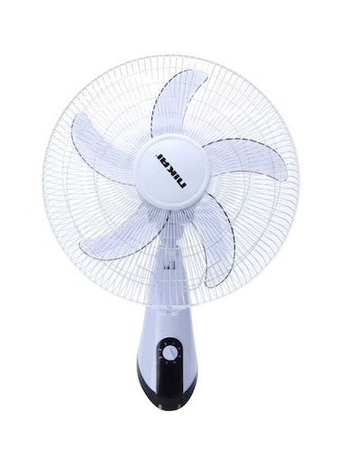 Nikai 16&rdquo; Wall Fan, T Class Copper Motor, 5 AS Knife Blades,90&deg; Grill Oscillation, 3 Speed Control, Energy-Efficient, Ideal For Office, And Home 45W NWF1635T1 White