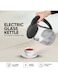 Nikai Electric Glass Kettle, LED Indicator, Auto Shut Off, Cord Storage, 360&deg; Rotating Base, Sleek Design, Anti-Slip Feet, Detachable Filter, Quick Boiling, 1.7L 2200W NK323GX Black/Clear