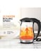 Nikai Electric Glass Kettle, LED Indicator, Auto Shut Off, Cord Storage, 360&deg; Rotating Base, Sleek Design, Anti-Slip Feet, Detachable Filter, Quick Boiling, 1.7L 2200W NK323GX Black/Clear