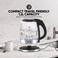Nikai Compact, Cordless Electric Glass Kettle Boiler, Automatic Shut Off, Boil Dry Protection, LED Indicator, Integrated Filter, 360&deg; Rotating Base, For Home And Office Use 1.7L 2200W NK313G Glass
