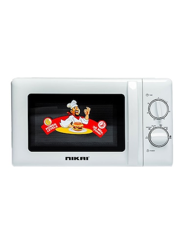 Nikai 20 Liter Microwave Oven, 5 Power Levels including Defrost, 700 Watts, 35 Mins Cooking Timer, Pull Handle Door, Manual 20L 700W NMO515N9A/ NMO515N8NX White/Black