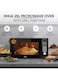 Nikai Microwave Oven With Grill Function, Digital Control, Mirror Finish, 5 Power Levels, 10 Auto Menus, Defrost Setting, Cooking End Signal, Push Button Door, Child Lock 25L 900W NMO250MDG Silver