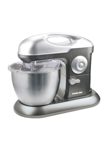 Nikai Kitchen Machine With Stainless Steel Bowl And Mixer Beater/Egg Whisk/Mixing Bowl 6.5L 1000W NSM650A Grey