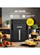 Nikai Digital Air Fryer, 1800W, XXL Basket &amp; Pan, 7 Pre-Set Programs With Built-In Preheat Function, Viewing Window, Adjustable Temp &amp; Timer, 0-60Min Timer, 80-200℃ Temp 5.5L 1800W NAF488D1 Black