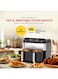 Nikai Digital Multi-Function Air Fryer, 2X4L Non-Stick Detachable Basket, Separate Temperature Settings, 2 Independent Cooking Zones, Cool Touch Body, Non-Slip Feet 1.7L 2460W NAF282D Black