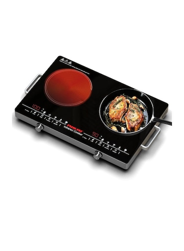 Nikai Double Burner Infrared Cooker With Touch Control, Overheat Protection, LED Display, 6 Preset Cooking Options, Timer, 3400W - NIC303A Silver