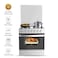 Nikai 60X60cm 4 Burner Full Safety Freestanding Gas Cooker, Auto Ignition, Double Glass Oven Door for Close Door Grilling with Turnspit, Glass Lid &amp; Oven Lamp - U6070EG, Silver