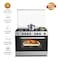 Nikai 5 Burner Freestanding Gas Cooker, 90x60cm, U6090EG, Original Italian Oven &amp; Grill, Full Safety, Auto-Ignition For Burners, Grill &amp; Oven, Cast Iron Pan Supports, Timer, Turnspit, Made in Egypt